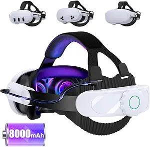 Product image of Battery Head Strap for Meta Quest 3S/3/2,VR Headset Strap with 8000mAh Rechargeable Battery Pack Enhanced Support and Comfort Accesssories for Oculus Head Strap