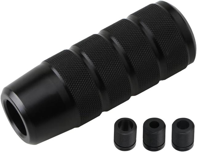 Product image of 95mm/3.74" Car Shifter Knob, Aluminum Weighted Automotive Gear Shift Manual knobs Lever with 3 Threaded Adapters M8 M10 M12 x 1.25, Universal for Vehicle（Black）