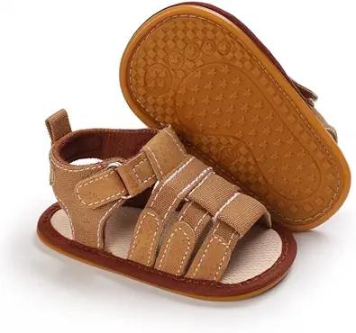 Product image of Meckior Baby Infant Boy Girl Sandals Newborn Non-Slip Soft Rubber Sole Sandals for Baby Boys Open-Toe Outdoor Casual Summer First Walkers Shoes