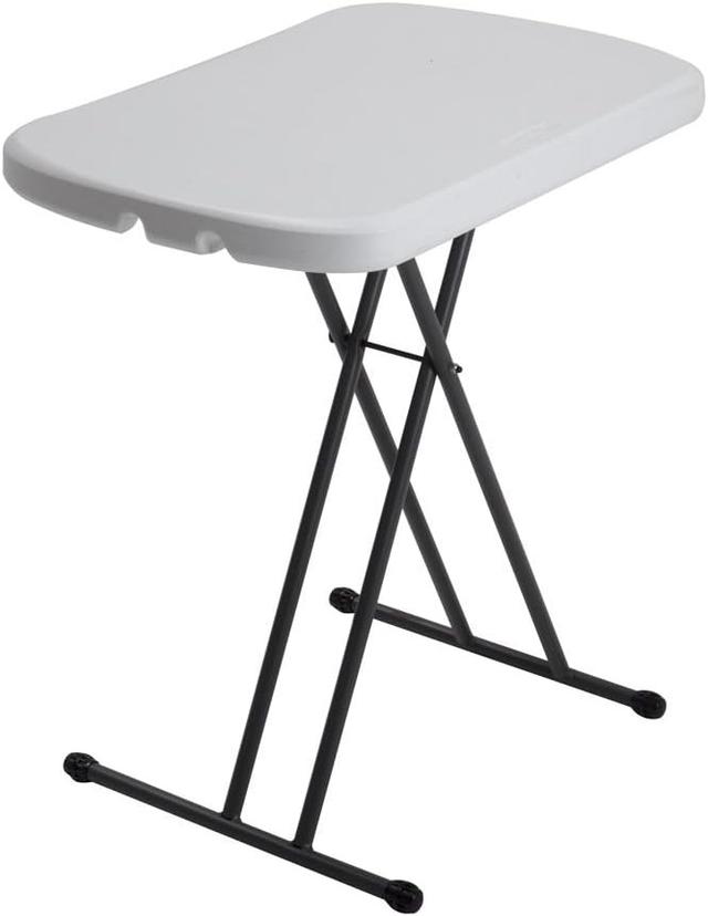 Product image of Lifetime 80251 Adjustable Folding Laptop Table TV Tray, 26 Inch, White Granite