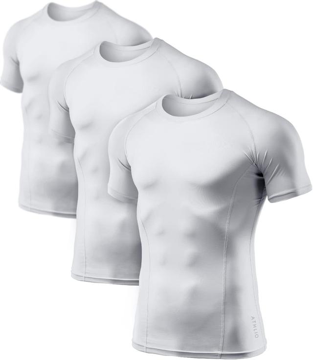 Product image of ATHLIO Men's Cool Dry Short Sleeve Compression Shirts, Sports Baselayer T-Shirts Tops, Athletic Workout Shirt