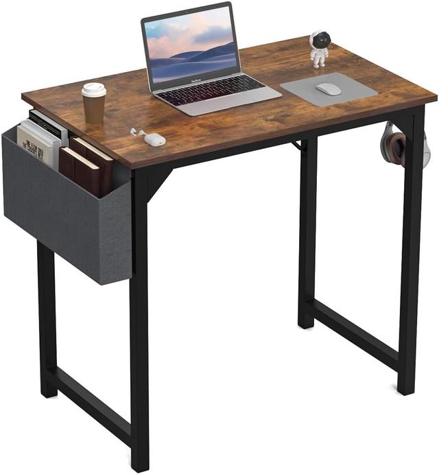 Product image of DUMOS 32 Inch Office Small Computer Desk Modern Simple Style Writing Study Work Table for Home Bedroom - Wood Brown