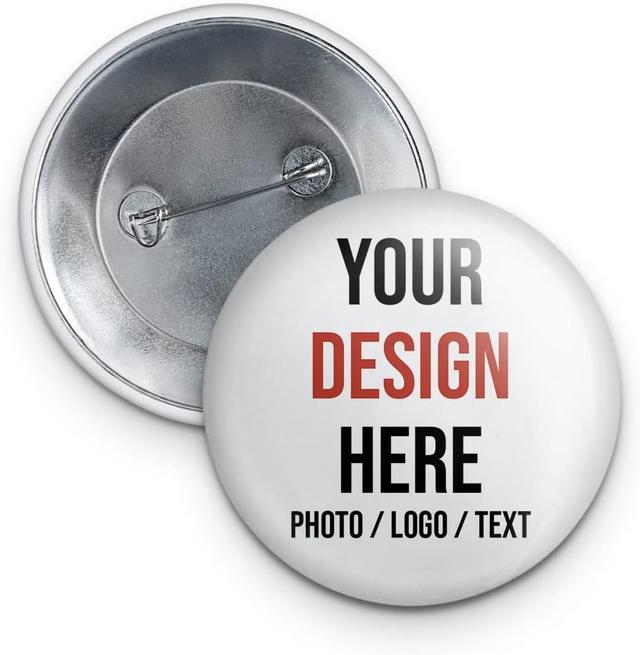 Product image of Custom Pins, Custom Buttons, Design Your Own Personalized Pinback Button Badges