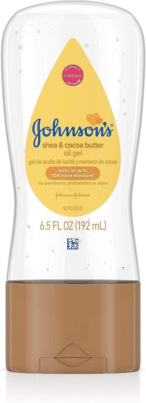 Product image of Johnson's Baby Oil Gel, Moisturizing Baby Massage Mineral Oil Enriched with Shea & Cocoa Butter, Dry Skin Relief for Babies, Kids & Adults, Nourishing & Gentle on Delicate Skin, 6.5 fl. oz