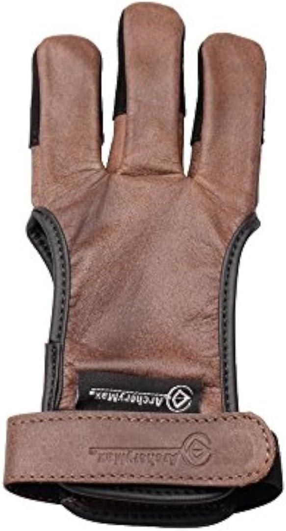 Product image of Handmade Brown Leather Three Finger Archery Gloves