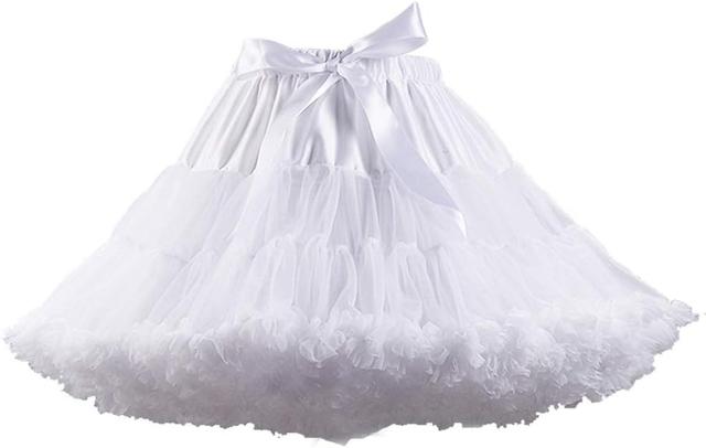 Product image of Women's Elastic Waist Chiffon Petticoat Puffy Tutu Tulle Skirt Princess Ballet Dance Pettiskirts Underskirt
