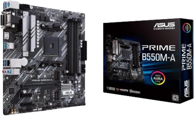 Product image of ASUS Prime B550M-A WiFi II AMD Micro ATX Motherboard with PCIe 4.0, WiFi 6, ECC Memory, HDMI 2.1, RGB Header