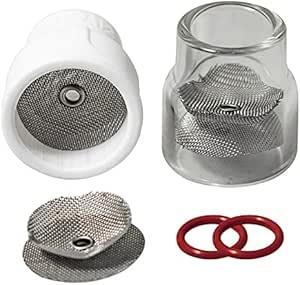 Product image of Furick Cup Dual FUPA #12 Welding Cup Kit (1 Glass & 1 Ceramic Cup, O-Rings, 1 Spare Diffuser)