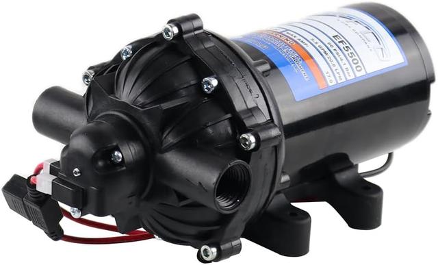 Product image of Everflo EF5500-BOX 5.5GPM 12V Diaphragm Pump-1/2 FNPT Connection, 5.5 GPM, Black