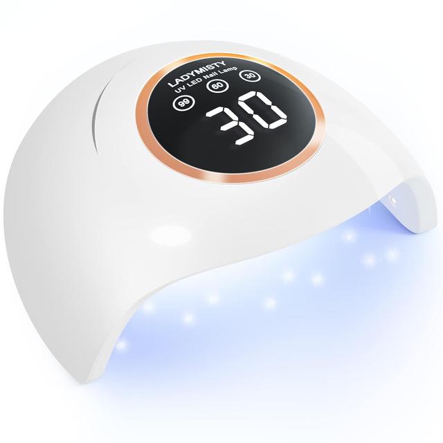 Product image of LadyMisty 72W UV LED Nail Lamp Light Dryer for Nails Gel Polish with 18 Beads 3 Timer Setting & LCD Touch Display Screen, Auto Sensor, Professional Nails, White………