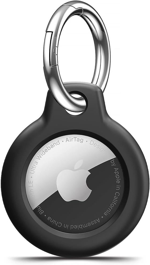 Product image of for Airtag Holder Case with Keychain, Shockproof GPS Cover Anti-Scratch Key Chain for Air Tags, for Airtag Accessories for GPS Item Tracker Cases for Bags, Luggages, Black