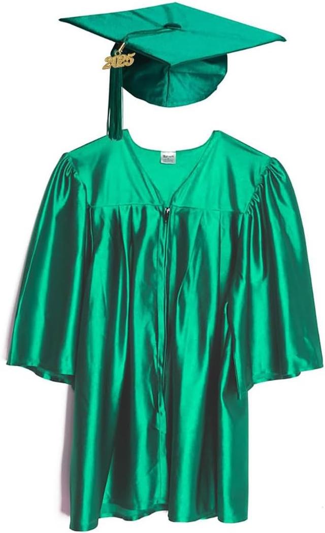 Product image of Shiny Child Graduation Cap, Gown, Tassel and 2025 Charm Set, Kindergarten Graduation and Kids Preschool
