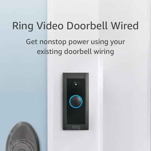 Product image of Ring Video Doorbell Wired (newest model), Use Two-Way Talk, advanced motion detection, HD camera and real-time alerts to monitor your front door (wiring required)