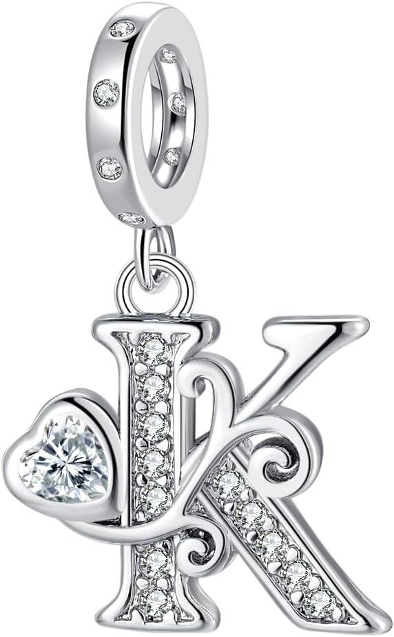 Product image of Letter Charms for Pandora Bracelets Silver Alphabet Initial Charms Bead Pendant Jewelry Gift for Women