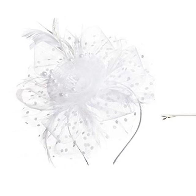Product image of Fascinators Hats 20s 50s Pillbox Hat Cocktail Tea Party for Women (White, One Size)