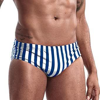 Product image of AIMPACT Mens Stripe Swim Briefs Retro Swimwear Sexy Bikini Swimsuit Print Bathing Suit