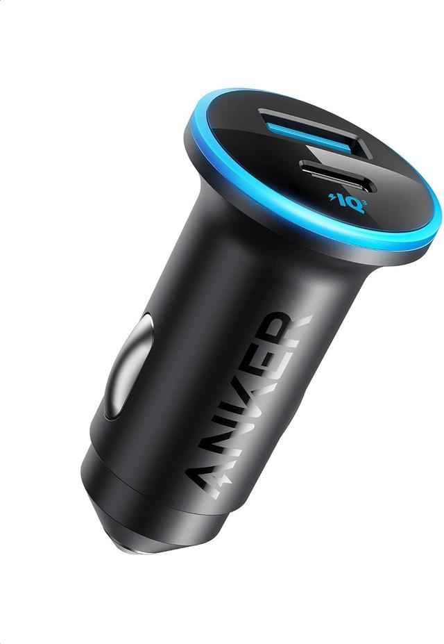 Product image of Anker 323 USB-C Car Charger Adapter, 52.5W Cigarette Lighter Charger with 30W PowerIQ 3.0 Fast Charging for iPhone 15/15 Pro Max, 14/13/12 Series, Galaxy S23/22, Pixel