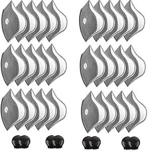 Product image of 30 Pcs Activated Carbon Face Filters Anti Dust Replacements Parts for Most Sport Bicycle Cycling Mask Filters with 8 Exhaust Breathing Valves Replacement