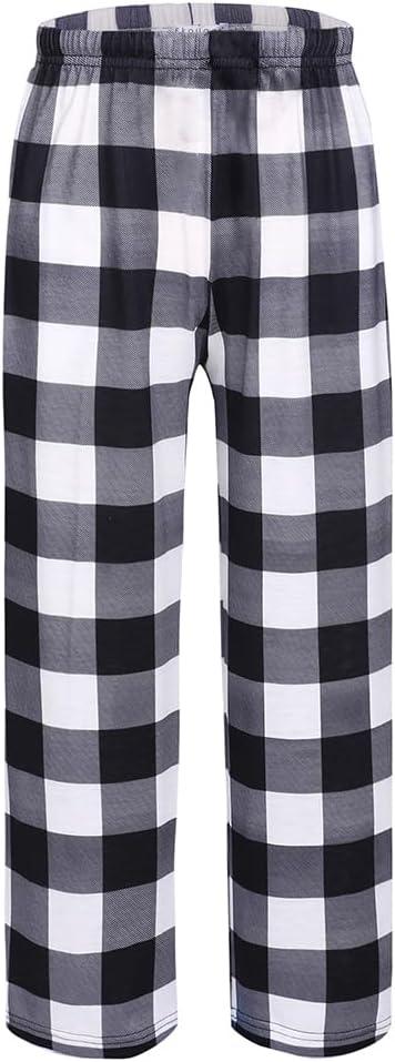 Product image of Ekouaer Boys Pajama Pants Long Sleep Soft Elastic Waist Bottoms Plaid Lounge With 2 Pockets 4-14 Years