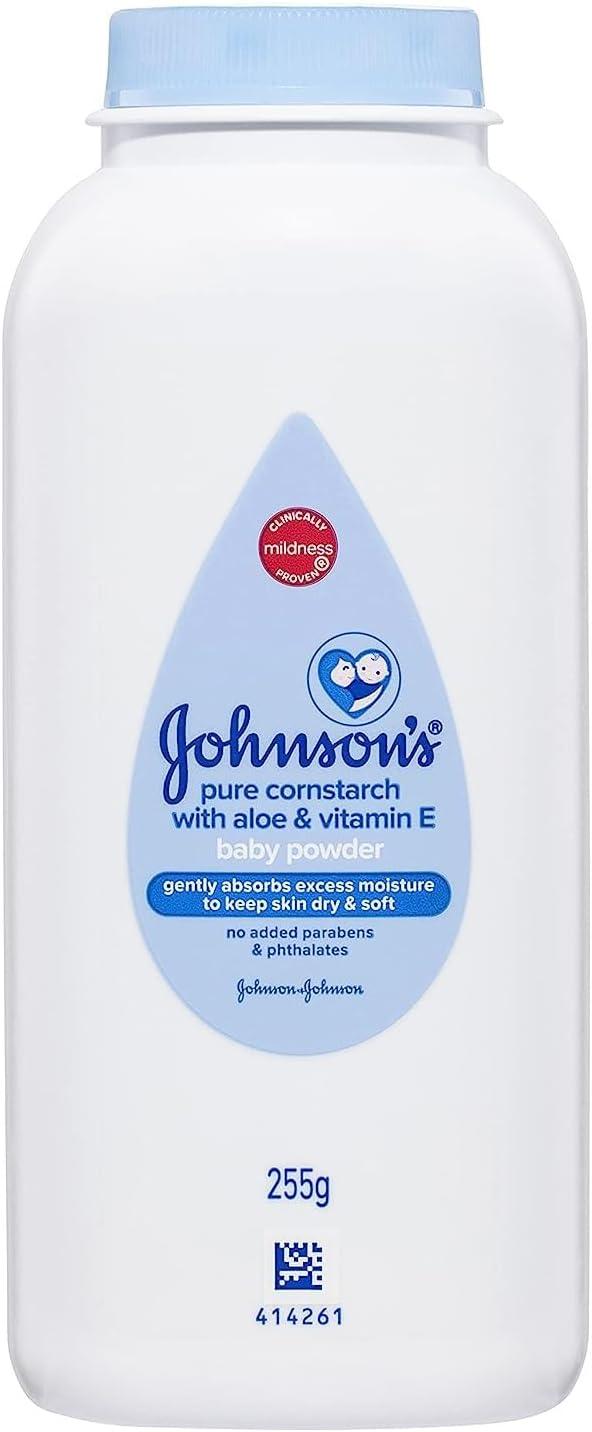 Product image of Johnson's Baby Powder with Naturally Derived Cornstarch Aloe & Vitamin E, Hypoallergenic, 9 oz