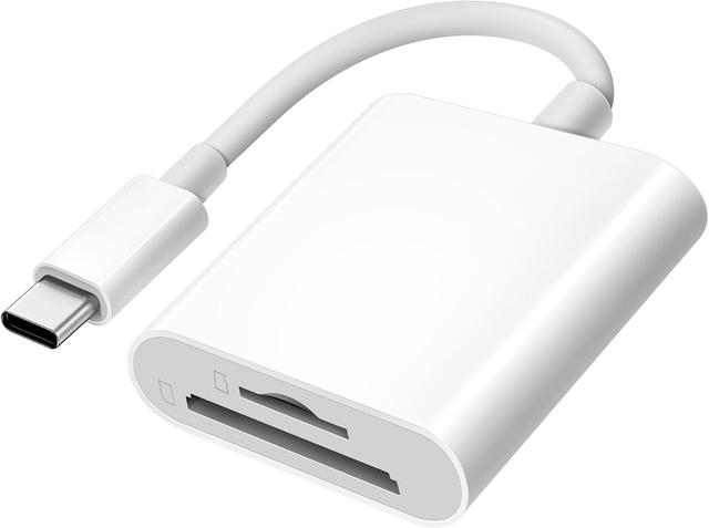 Product image of USB C SD Card Reader for iPhone 15 16/iPad/MacBook/Mac, xdgeLoad USB-C Type C SD Reader Supports SD and MicroSD Memory Card Adapter, Trail Camera Viewer Plug and Play - 2 Slots