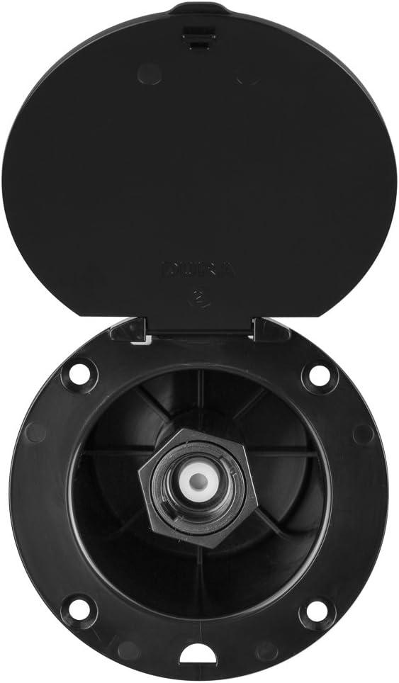 Product image of Dura Faucet DF-SA184-BK RV Outdoor Exterior Utility Spray Dock Port with Quick Connect Hookup (Black) (Black)