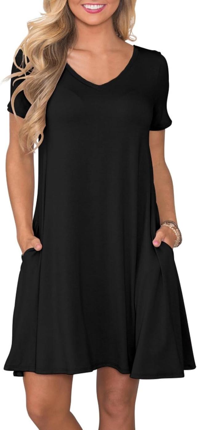 Product image of Women's Casual T Shirt Dress Summer Short Sleeve Swing Dresses with Pockets