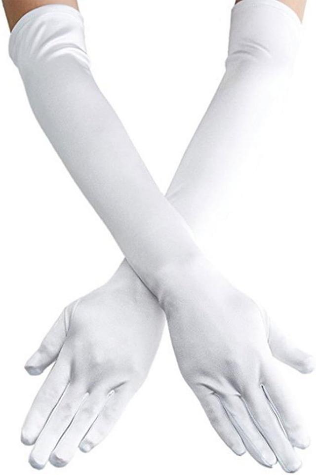 Product image of Long Opera Party Gloves for Women 1920s 20s Satin Gloves Costumes Elbow Length Bridal Evening Dress, 21.6 inches