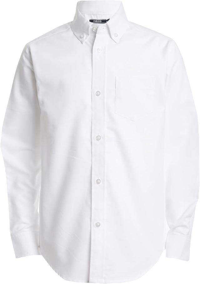 Product image of IZOD Boys' Long Sleeve Solid Button-Down Collared Oxford Shirt with Chest Pocket