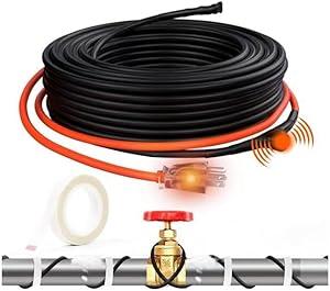 Product image of HEATIT 30ft Self-Regulating Pipe Heating Cable for Pipe Freeze Protection, Heat Cable for Water Pipes, Pipe Heat Tape with Thermostat, ETL Listed, Keeps Water Flowing at -40°F, 120V 3W/FT