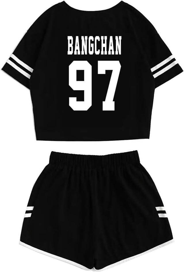 Product image of JUNG KOOK Kpop Stray Kids Shirt + Shorts Set Merch Hyunjin Felix Leeknow Bangchan Changbin Seungmin Shorts T-Shirt Tee