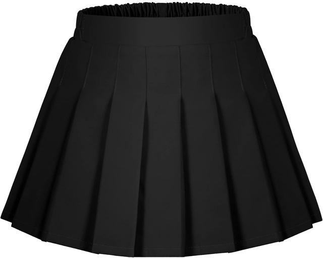 Product image of Auranso Girls Pleated Skirt Kids Tennis Elastic Waist Uniform Plaid Skirt 4-14 Y