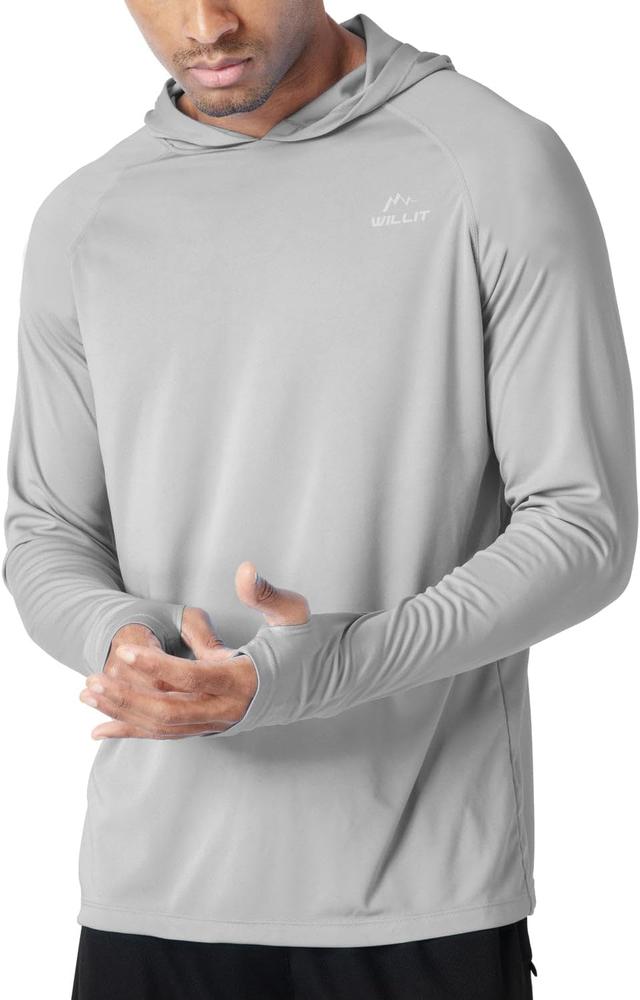 Product image of Willit Men's Sun Shirts UPF 50+ Rash Guard Long Sleeve Sun Protection Hoodie SPF UV Fishing Lightweight Athletic Running