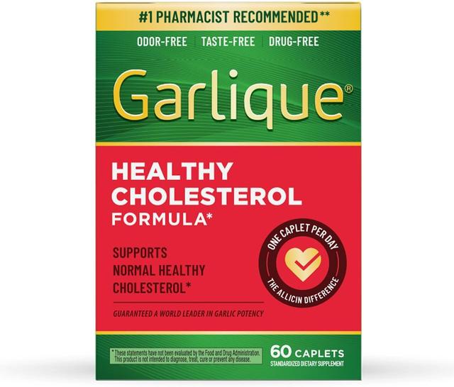 Product image of Garlique Garlic Extract Supplement, Healthy Blood Pressure Formula, 1800 mcg allicin, Odorless & Vegan, 60 Caplets
