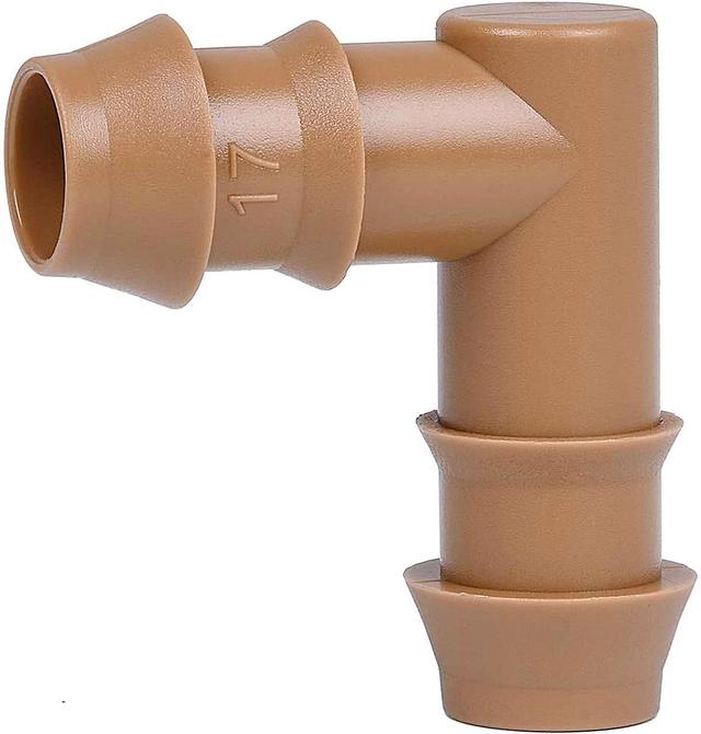 Product image of 20-Pack Drip Irrigation Barbed Elbow Fittings, Fits 1/2”, 17mm .600” ID Drip Tubing