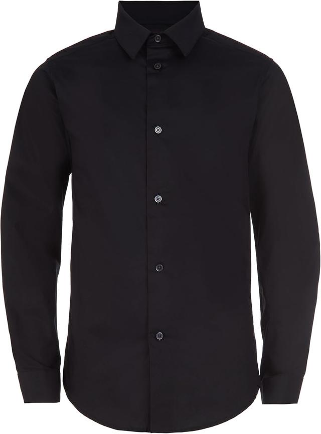 Product image of Calvin Klein Boys' Long Sleeve Slim Fit Dress Shirt, Button-Down Style with Cuffs & Shirttail Hem