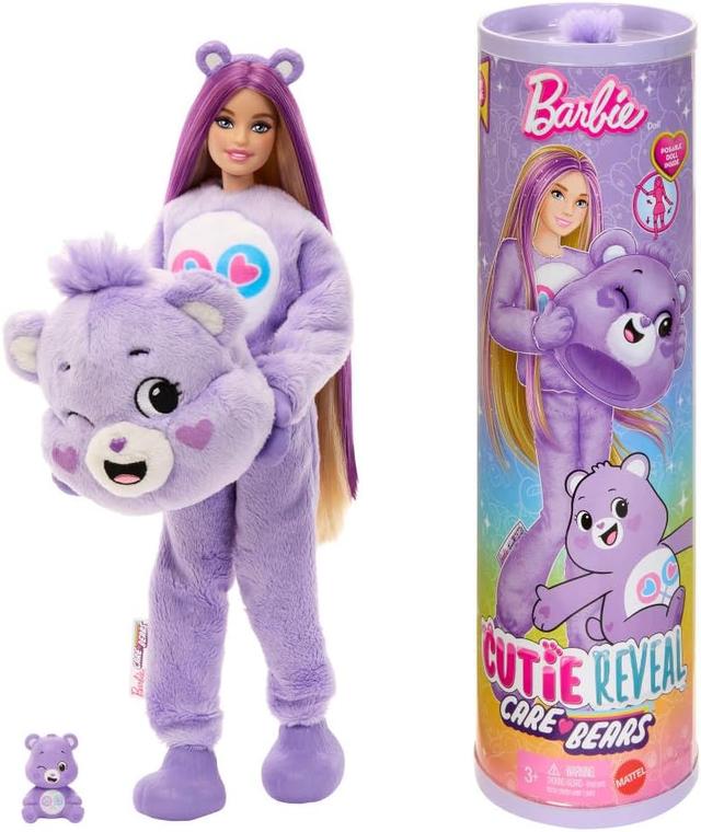 Product image of Barbie Cutie Reveal Doll & Accessories, Care Bears Series with Share Bear Costume & 10 Surprises Including Color Change & Mini Bear