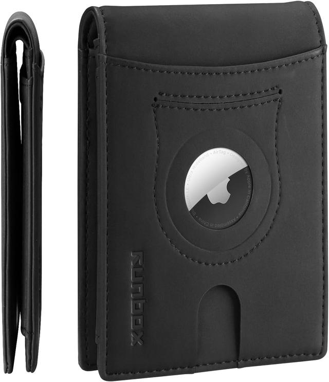 Product image of RUNBOX AirTag-Wallet-Mens-Slim-RFID Blocking Wallets Leather with Bill Compartment Air Tag Bifold Card Holder Wallet Gifts for Men Dad