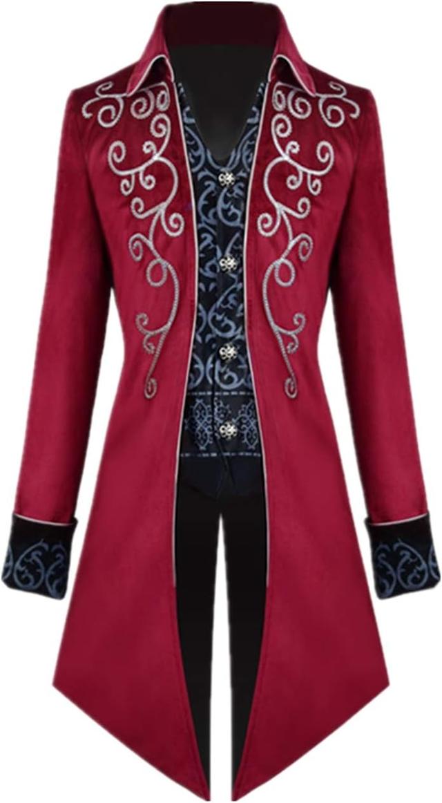 Product image of Crubelon Men's Steampunk Vintage Tailcoat Jacket Gothic Victorian Frock Coat Uniform Halloween Costume