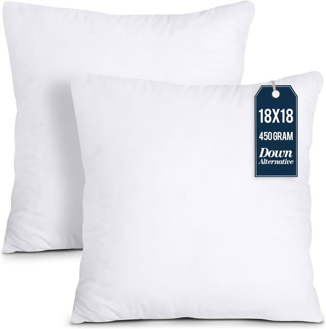 Product image of Utopia Bedding Throw Pillows Insert (Pack of 2, White) - 18 x 18 Inches Bed and Couch Pillows - Indoor Decorative Pillow