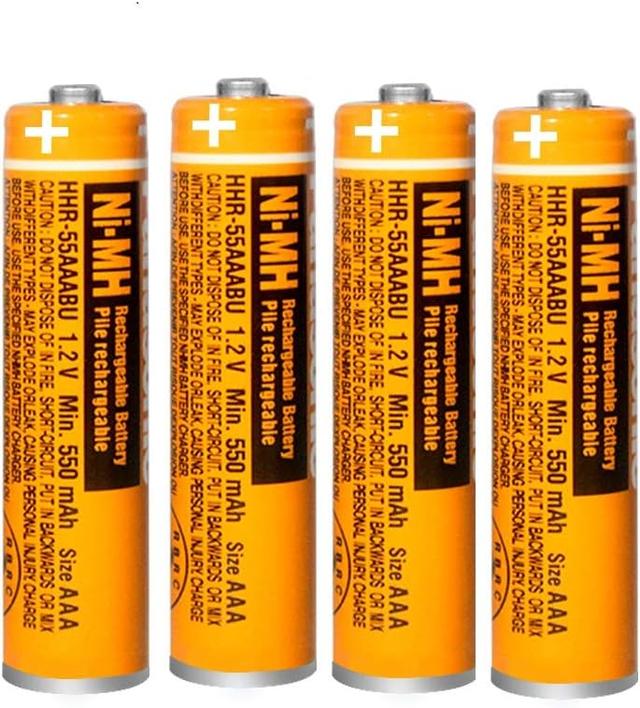 Product image of 4 Pack NI-MH Rechargeable AAA Batteries 1.2V 550mAh HHR-55AAABU Battery for Panasonic Cordless Phones