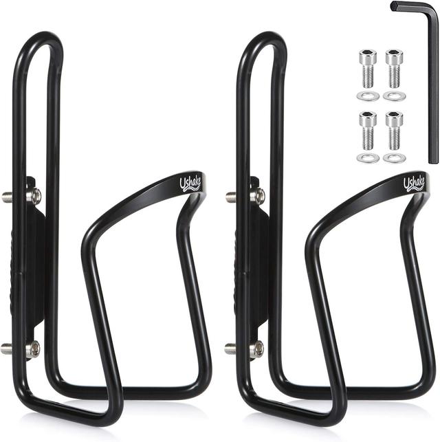 Product image of USHAKE Water Bottle Cages, Basic MTB Bike Bicycle Alloy Aluminum Lightweight Water Bottle Holder Cages Brackets(2 Pack- Drilled Holes Required)