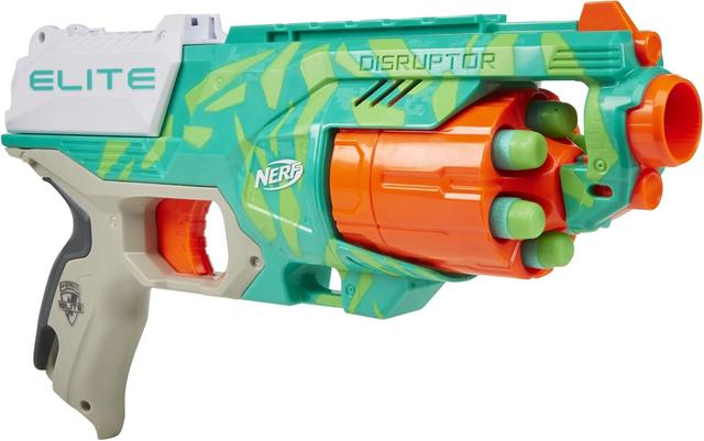 Product image of NERF Elite Disruptor Dynamic Green Dart Blaster, Rotating Drum, Slam Fire, Kids Outdoor Toys for 8 Year Old Boys & Girls (Amazon Exclusive)
