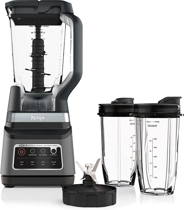 Product image of Ninja BN751 Professional Plus DUO Blender, 1400 Peak Watts, 3 Auto-IQ Programs for Smoothies, Frozen Drinks & Nutrient Extractions, 72-oz. Total Crushing Pitcher & (2) 24 oz. To-Go Cups, Black