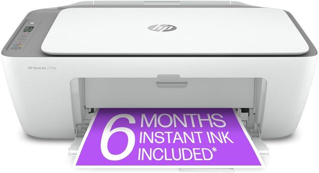 Product image of HP DeskJet 2755e Wireless Color inkjet-printer, Print, scan, copy, Easy setup, Mobile printing, Best-for home, 6 month Instant Ink trial included, white (packaging may vary)