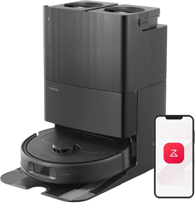Product image of roborock Qrevo S Robot Vacuum and Mop, Self-Drying, Auto Mop Washing, 7000Pa Suction, Self-Emptying & Refilling, 10mm Auto Lifting, 200RPM Spinning Mops, Smart Obstacle Avoidance, Black