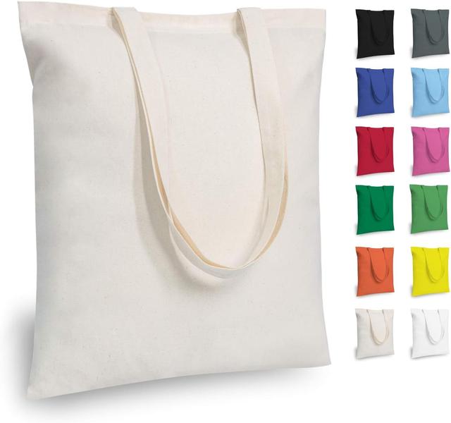 Product image of TOPDesign 5 | 12 | 24 | 48 | 192 Pack Economical Cotton Tote Bags, Lightweight Medium Reusable Grocery Shopping Cloth Bags, Suitable for DIY, Advertising, Promotion, Gift, Activity (5-Pack)