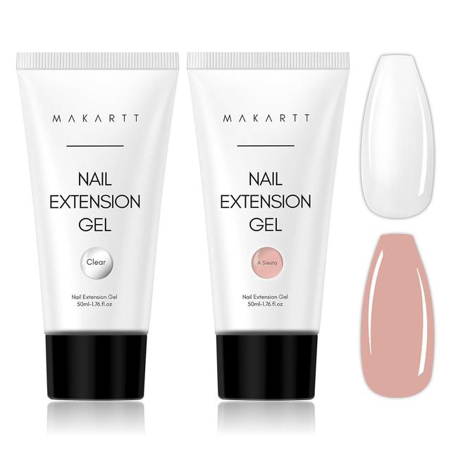 Product image of Makartt Poly Nail Gel Set Clear Nude Pink 2PCs 50ML Gel Builder for Extension Natural-Looking Nail Strengthener 3D Diy Hard Gel Manicures Home Salon