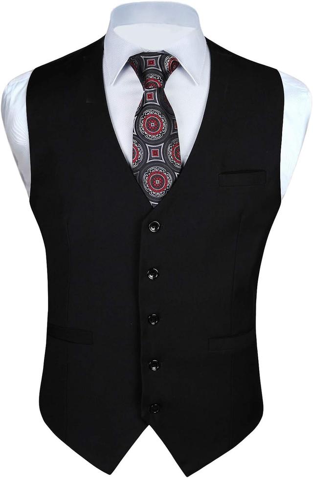 Product image of Enlision Men's Suit Vest Business Formal Dress Waistcoat Solid Color Vest for Suit or Tuxedo