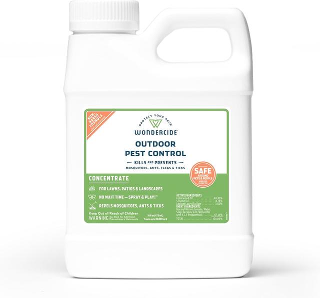 Product image of Wondercide - Outdoor Pest Control Spray Concentrate with Natural Essential Oils - Mosquito, Ant, Roach, and Insect Killer, Treatment, and Repellent - Safe Around Pets, Plants, Kids - 16 oz